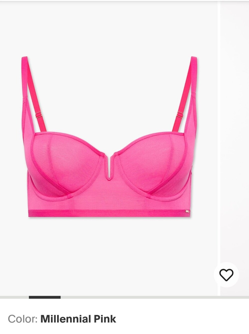 NEW Savage X Fenty Millennial Pink Longline Unlined Balconette Bra Size 30C